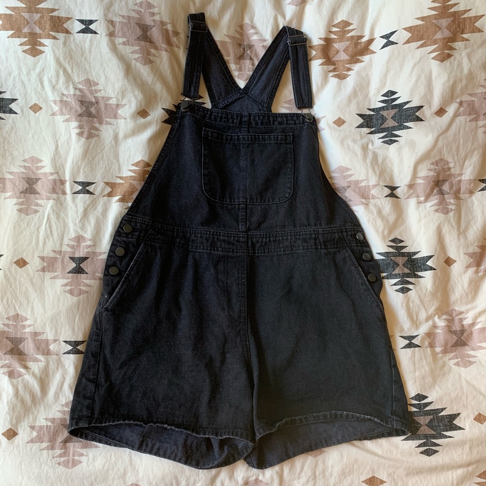Asos Denim Black Overall Shorts